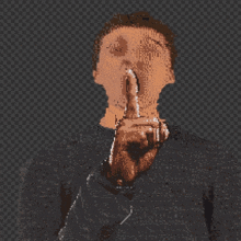 a pixel art drawing of a man making a funny face