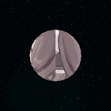 a cartoon drawing of a planet with a woman 's face on it in space