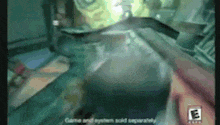 a person is playing a video game with the letter e on it
