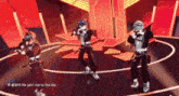 three men are dancing in a circle with the words we gon ' rise to the top above them