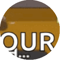a yellow circle with the word our in white letters