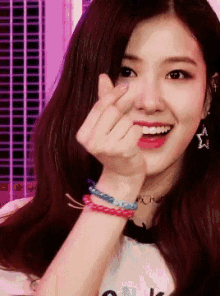 I Love You Finger Heart GIF - I Love You Finger Heart Embarrassed GIFs