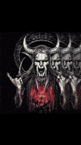 a drawing of a skull with horns and the word cha limite