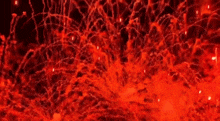 a close up of a fireworks display in the dark