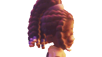 a close up of a cartoon character 's hair