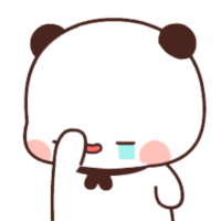 a cartoon panda is crying with tears coming out of his eyes .