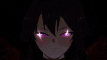a girl with purple eyes and the number 10 on her collar