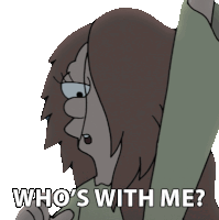 Who'S With Me Mop Girl Sticker - Who'S With Me Mop Girl Disenchantment Stickers