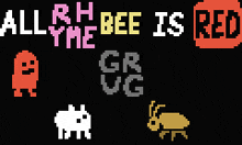 a black background with the words all rh bee is red on it
