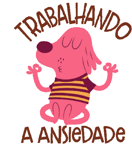 Meditating Dog Says Working On My Anxiety In Portuguese Sticker - Adoptinga Best Friend Trabalhando Ansiedade Stickers