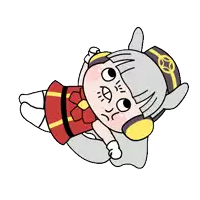 a cartoon drawing of a girl laying on her stomach