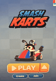 a screenshot of smash karts shows a cat in a kart