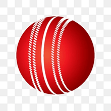 a red cricket ball with white stripes on it on a transparent background