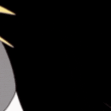 a close up of a cartoon character 's face with a shadow on a black background .