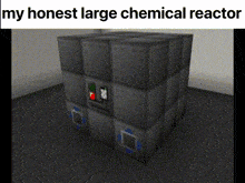 a picture of a large chemical reactor in a minecraft game .
