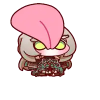 a cartoon drawing of a girl with a pink tongue sticking out