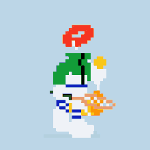 a pixel art drawing of a person walking