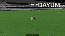 a screen shot of a video game with the word dayum on the top