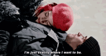 Eternal Sunshine Im Just Exactly Where I Want To Be GIF - Eternal Sunshine Im Just Exactly Where I Want To Be Hug GIFs