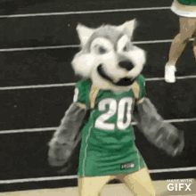 dancing wolf buford mascot