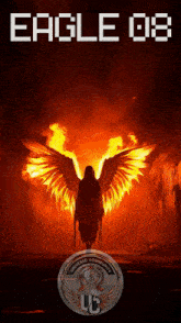 a poster for eagle 08 with a picture of an angel