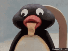 Crazy Penguin Tongue Out GIF