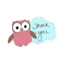 Pink Owl Thank You GIF