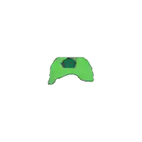 a green hat with the number 10 on it is on a white background