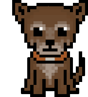 Pixel Dog Wagging Tail Sticker - Pixel Dog Wagging Tail 16bit Stickers