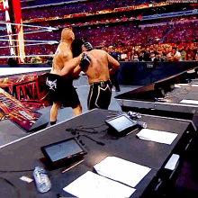 Brock Lesnar Throws GIF - Brock Lesnar Throws Seth Rollins GIFs