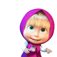 a cartoon character is wearing a pink head scarf and giving a thumbs up sign
