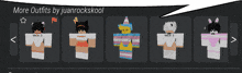 a screenshot of juanrockskool 's outfits on a black background