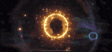 a glowing circle with a hole in the middle of it