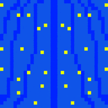 a blue background with yellow squares in a grid pattern