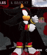 shadow the hedgehog in a video game with a change bgm option