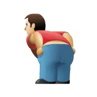 a cartoon of a man with his pants down and his butt showing