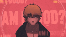 a drawing of a man with the words am good behind him