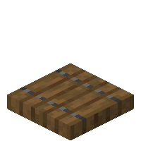 an isometric view of a wooden block in minecraft