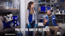 Protect The Shirt At All Costs Marcus GIF - Protect The Shirt At All Costs Marcus Superstore GIFs