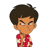 a cartoon of a boy making a funny face