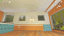 a basketball court with a sign that says sport on it
