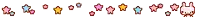 a bunch of different colored stars are lined up in a row