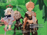 a couple of anime characters are standing next to each other and one of them is asking why are you people here again