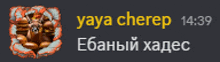 a gray background with a picture of a deer and the words yaya cherep