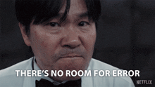 a man in a tuxedo says there is no room for error