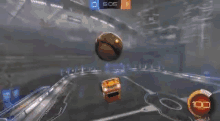 a car is driving down a road in a video game and going over a bridge .
