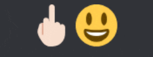 a middle finger and a smiley face are shown on a black background