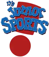 a red and blue logo for junior sports