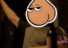 a cartoon drawing of a man 's butt with $booty written in pink