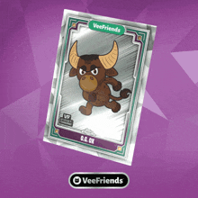 a card that says veefriends on it with a bull on it